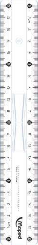 Lineāls ar turētāju MAPED Classic 20cm, caurspīdīgs