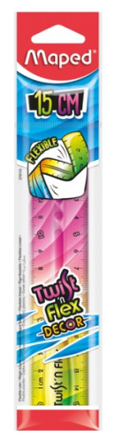 Lineāls MAPED Twist'n Flex 15cm elastīgs, Dekor
