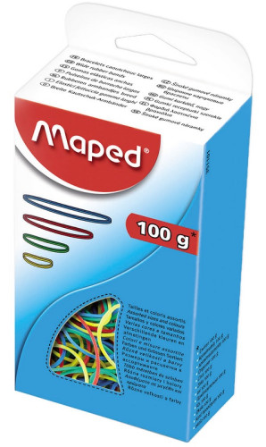 Naudas gumijas MAPED 100g krāsu un izmēru asorti (351101)