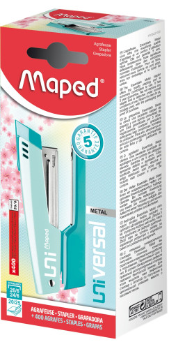 Skavotājs MAPED Universal Halfstrip Pastel 26/6 + skavas