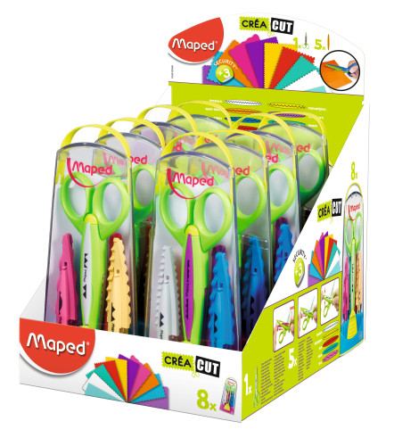 Šķēres MAPED ar 5 figurāliem asmeņiem plastikāta penālī !