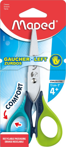 Šķēres MAPED Sensoft 13cm kreiļu blisterī