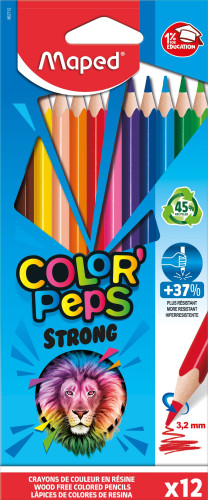 Zīmuļkrāsas MAPED "Color`Peps Strong" 12 krāsas