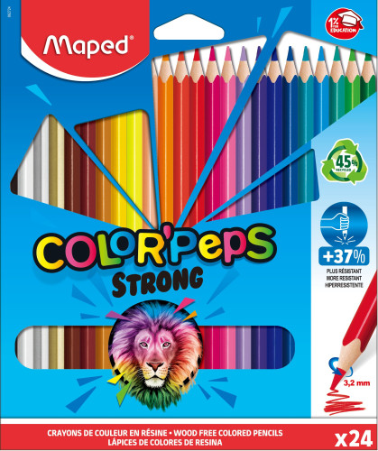 Zīmuļkrāsas MAPED "Color`Peps Strong" 24 krāsas