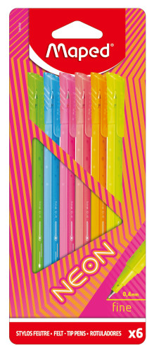 Marķieri MAPED Graph'Peps 0.4mm "Neon" 6 krāsas