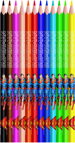 Zīmuļkrāsas MAPED "Superman" 12 krāsas