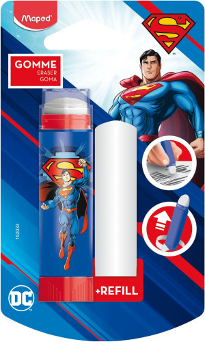 Dzēšgumija MAPED "Superman" Gom-Stick + ieliktnis  blisterī