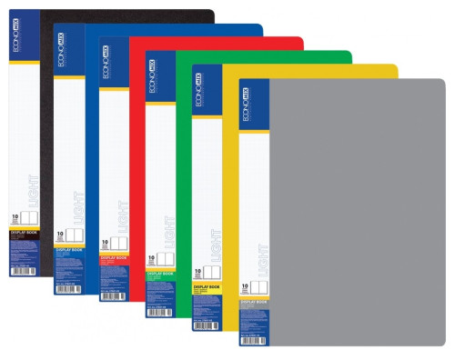 Katalogu mape Economix PP A4 10 kabatas, asorti 37601