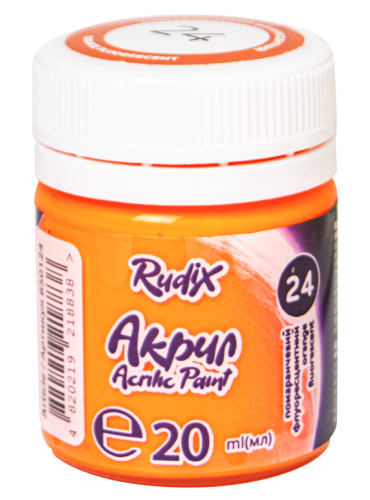 Akrila krāsa GAMMA 20ml, oranža fluorescējoša Nr.24