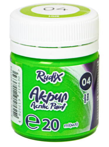 Akrila krāsa GAMMA 20ml, laima zaļa Nr.4