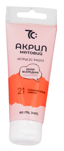 Akrila krāsa tūbiņā GAMMA 60 ml, oranža Nr.21