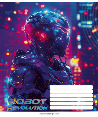 Burtnīca 18lp 170*203mm "Star" 55g/m2 # "Robot revolution'' 3522