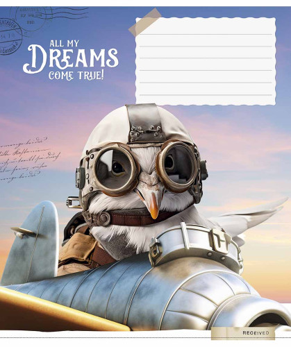 Burtnīca 18lp 170*203mm 60g/m2 = ''All my dreams come true!'' 3424
