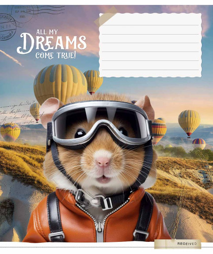 Burtnīca 18lp 170*203mm 60g/m2 = ''All my dreams come true!'' 3424