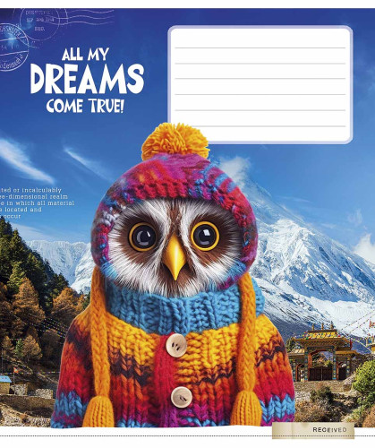 Burtnīca 18lp 170*203mm 60g/m2 = ''All my dreams come true!'' 3424