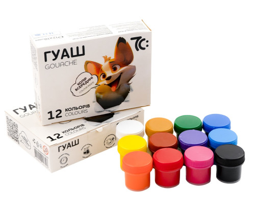 Guaša GAMMA 12 krāsas*10ml, sērija 7C:
