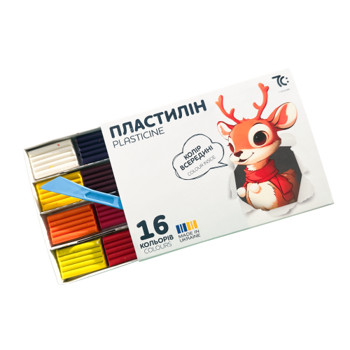 Plastilīns GAMMA 16 krāsas 128g, sērija 7C: