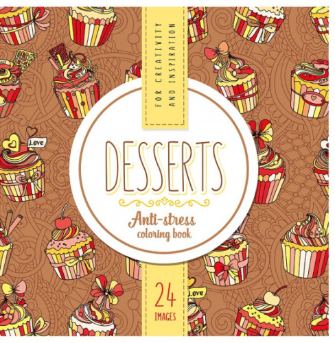 Krāsojamā grāmata FRESH  200*200mm, 12lp ''Desserts'' (dizains 19175)