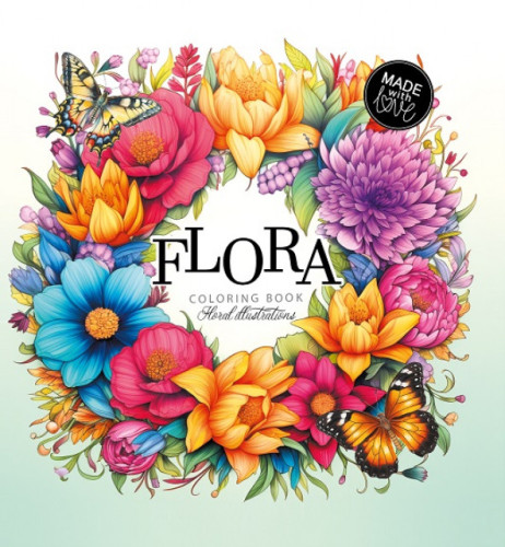 Krāsojamā grāmata FRESH 160*160mm, 24lp "Flora", balts fons (dizains 23383)