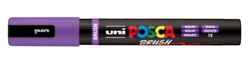 Marķieris ūdens bāzes UNI Posca PC-5BR brush shaped, violets (12)