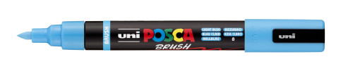 Marķieris ūdens bāzes UNI Posca PC-5BR brush shaped, gaiši zils (8)