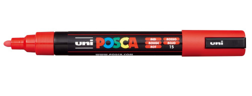 Marķieris ūdens bāzes UNI Posca PC-5M sarkans (15)