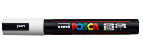 Marķieris ūdens bāzes UNI Posca PC-5M balts (1)