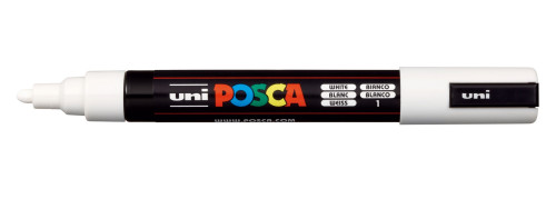 Marķieris ūdens bāzes UNI Posca PC-5M balts (1)