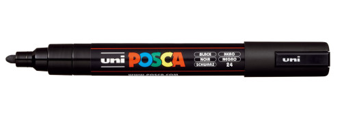 Marķieris ūdens bāzes UNI Posca PC-5M melns (24)
