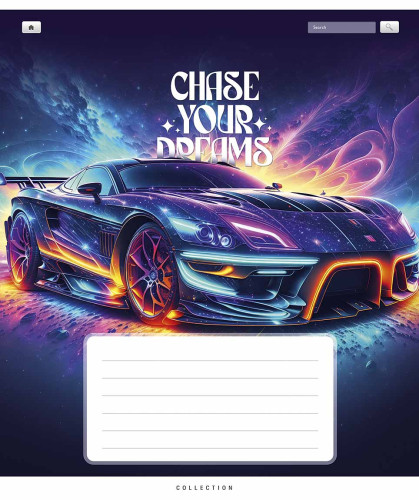 Burtnīca 18lp 170*203mm 60g/m2 = ''Chase your dreams'' 3510