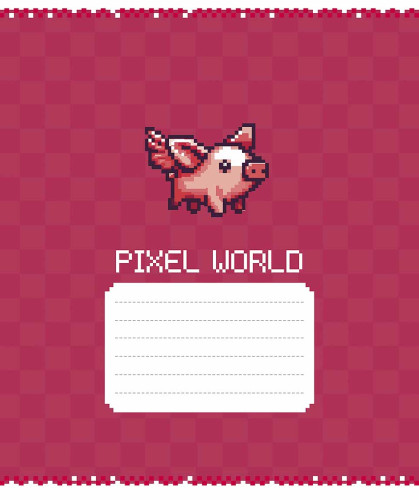 Burtnīca 18lp 170*203mm "Star" 55g/m2 # ''Pixel world'' 3563