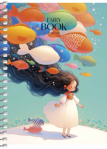 Piezīmju bloks ar sānu spirāli A6 80lp # 'Fairy book/Secrets' 6144