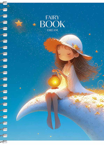 Piezīmju bloks ar sānu spirāli A6 80lp # 'Fairy book/Secrets' 6144