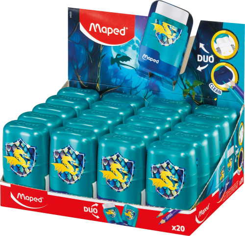 Zīmuļu asināmais 2d + dzēšgumija  MAPED Connect "Dragon"