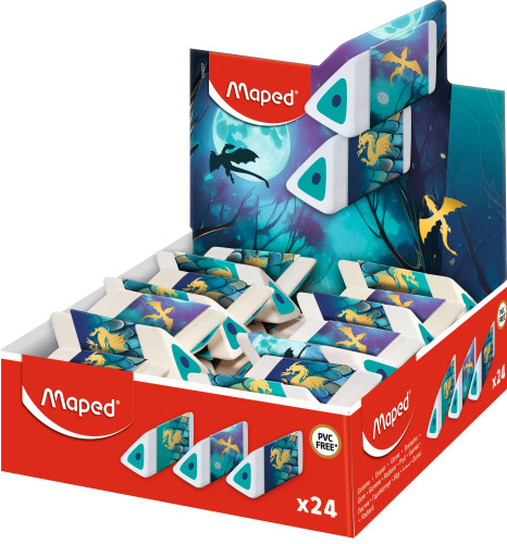 Dzēšgumija MAPED Pyramid "Dragon" displejā