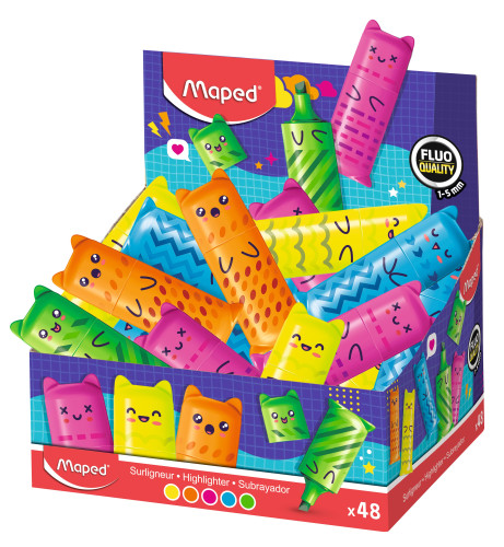 Teksta marķieru MAPED Mini "Kawai fluo" displejs 48gab.
