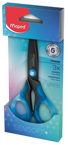 Šķēres MAPED Sensoft+ Titanium 13cm kartona blisterī