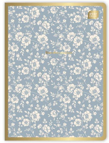 Klade INTERDRUK A5 70g/m2 60lp # mīksts vāks, Mettallic Floral