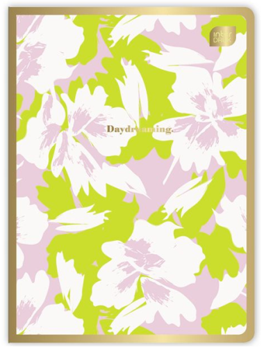 Klade INTERDRUK A5 70g/m2 60lp # mīksts vāks, Mettallic Floral