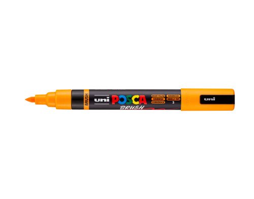 Marķieris ūdens bāzes UNI Posca PC-5BR brush shaped, gaiši oranžs (3)