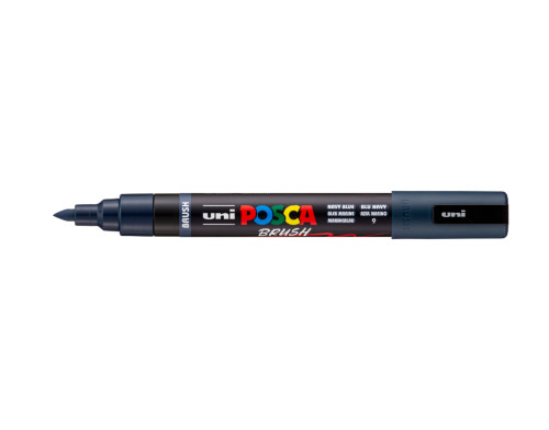 Marķieris ūdens bāzes UNI Posca PC-5BR brush shaped, tumši zils (9)