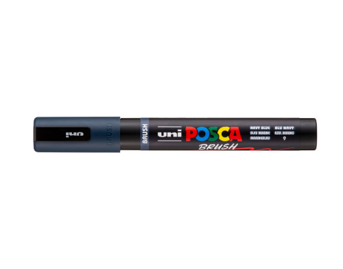 Marķieris ūdens bāzes UNI Posca PC-5BR brush shaped, tumši zils (9)