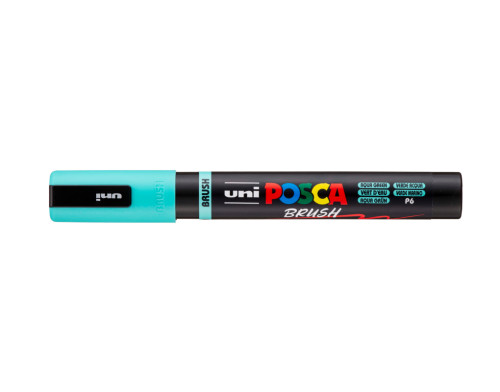 Marķieris ūdens bāzes UNI Posca PC-5BR brush shaped, jūras zaļš (P6)